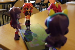 Size: 6000x4000 | Tagged: safe, artist:artofmagicpoland, pinkie pie, rarity, sunset shimmer, twilight sparkle, twilight sparkle (alicorn), alicorn, equestria girls, doll, equestria girls minis, gameloft, irl, mlp game, photo, photography, toy