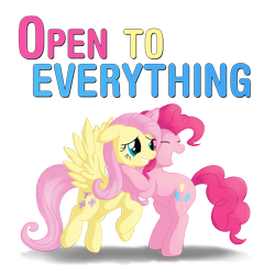 Size: 3000x3000 | Tagged: safe, artist:stinkehund, fluttershy, pinkie pie, earth pony, pegasus, pony, female, fluffy, flutterpie, hug, lesbian, pansexual, pansexual pride flag, pride, shipping