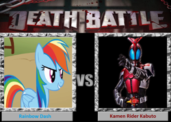 Size: 800x571 | Tagged: safe, derpibooru import, rainbow dash, pegasus, pony, death battle, exploitable meme, kamen rider, kamen rider kabuto, meme