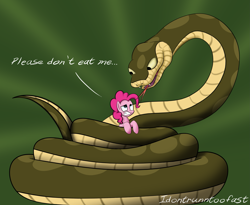 Size: 2751x2254 | Tagged: safe, artist:idontrunntoofast, pinkie pie, earth pony, pony, snake, female, fetish, imminent vore, mare