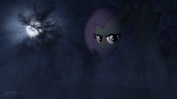 Size: 1920x1080 | Tagged: safe, artist:doctor-g, artist:jamey4, fluttershy, dark, fangs, flutterbat, moon, vector, wallpaper