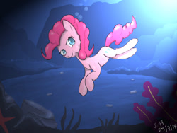 Size: 960x720 | Tagged: safe, artist:dashy21, pinkie pie, earth pony, pony, bubble, solo, underwater