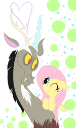 Size: 1196x2000 | Tagged: dead source, safe, artist:artisticdoe, discord, fluttershy, pegasus, pony, discoshy, female, male, shipping, straight