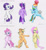 Size: 1280x1396 | Tagged: safe, artist:raikoh, derpibooru import, applejack, fluttershy, pinkie pie, rainbow dash, rarity, twilight sparkle, twilight sparkle (alicorn), alicorn, earth pony, pegasus, pony, semi-anthro, unicorn, ball, belly button, bipedal, cowboy hat, eyeshadow, hat, looking at you, makeup, mane six, spread wings, stetson