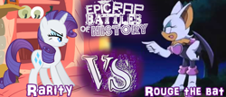 Size: 598x258 | Tagged: safe, artist:moominded, rarity, pony, unicorn, crossover, epic rap battles of history, rouge the bat, sonic the hedgehog (series)