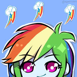 Size: 1024x1024 | Tagged: safe, artist:ayachiichan, derpibooru import, rainbow dash, equestria girls, icon, no nose