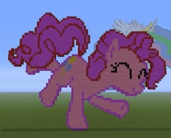 Size: 573x462 | Tagged: safe, pinkie pie, earth pony, pony, female, mare, minecraft, minecraft pixel art, pink coat, pink mane, pixel art