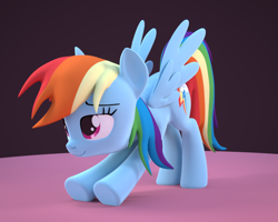 Size: 640x512 | Tagged: safe, artist:creatorofpony, derpibooru import, rainbow dash, pegasus, pony, /mlp/, 3d, bedroom eyes, bent over, iwtcird, meme, smiling, solo, spread wings, stretching