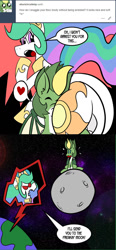 Size: 576x1246 | Tagged: safe, artist:pembroke, princess celestia, oc, oc:short circuit, alicorn, pony, angry, bottom heavy, moon, sunbutt, thiklestia, to the moon