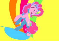 Size: 5775x4021 | Tagged: safe, artist:otakuap, pinkie pie, earth pony, pony, absurd resolution, bipedal, bright, colorful, eyes closed, eyestrain warning, happy, needs more saturation, open mouth, smiling, solo