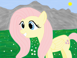 Size: 2048x1536 | Tagged: safe, fluttershy, pegasus, pony, female, mare, pink mane, solo, yellow coat