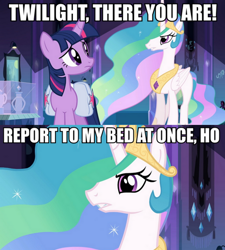 Size: 584x650 | Tagged: safe, edit, edited screencap, screencap, princess celestia, twilight sparkle, alicorn, pony, unicorn, equestria girls, equestria girls (movie), caption, female, image macro, mare, meme, pimplestia, vulgar