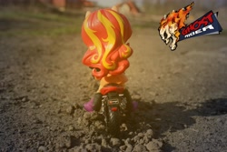 Size: 6000x4000 | Tagged: safe, artist:artofmagicpoland, sunset shimmer, equestria girls, badass, bburago, crossover, doll, equestria girls minis, ghost rider, poster, riding, solo, toy