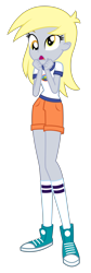 Size: 2400x7128 | Tagged: safe, artist:sketchmcreations, derpy hooves, equestria girls, legend of everfree, absurd resolution, camp everfree outfits, clothes, converse, cute, derpabetes, female, open mouth, shoes, simple background, solo, surprised, transparent background, vector