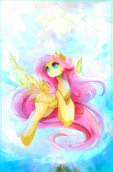 Size: 2296x3500 | Tagged: safe, artist:koveliana, fluttershy, pegasus, pony, chromatic aberration, color porn, solo