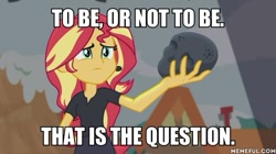 Size: 600x335 | Tagged: safe, edit, edited screencap, screencap, sunset shimmer, better together, equestria girls, opening night, opening night: sunset shimmer, hamlet