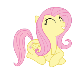 Size: 3000x2790 | Tagged: safe, artist:slb94, fluttershy, pegasus, pony, cute, shyabetes, simple background, smiling, solo, transparent background, vector