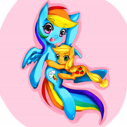 Size: 4960x4960 | Tagged: safe, artist:anzu, derpibooru import, applejack, rainbow dash, earth pony, pegasus, pony, absurd resolution, appledash, female, lesbian, pixiv, shipping