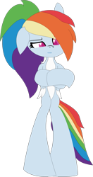 Size: 411x778 | Tagged: safe, artist:ikuntyphoon, derpibooru import, rainbow dash, pegasus, pony, bipedal, solo