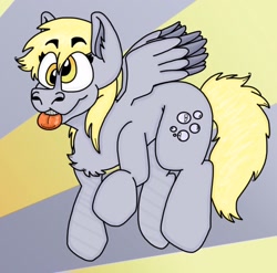Size: 1536x1519 | Tagged: safe, artist:gooey-slime, derpy hooves, pegasus, pony, chest fluff, female, mare, solo, tongue out