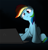 Size: 2000x2086 | Tagged: safe, artist:narbarnar, derpibooru import, rainbow dash, pegasus, pony, computer, confused, female, head tilt, huh, laptop computer, looking at something, mane, mare, sitting, solo, tail