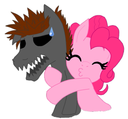 Size: 503x469 | Tagged: safe, artist:ponkee, pinkie pie, oc, earth pony, pony, duo, female, male, mare, stallion