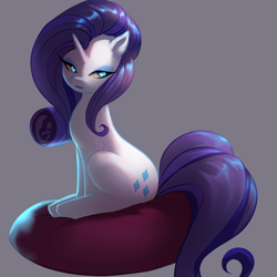 Size: 1000x1000 | Tagged: safe, artist:voltam-keleten, rarity, pony, unicorn, pillow, sitting, solo