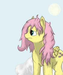 Size: 595x710 | Tagged: safe, artist:rainb0wdashie, fluttershy, pegasus, pony, female, mare, sad, solo