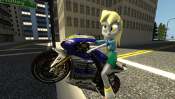 Size: 1280x720 | Tagged: safe, artist:fikran0582, artist:laptosic, derpy hooves, equestria girls, 3d, motorcycle, source filmmaker, yamaha