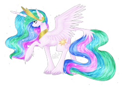 Size: 2824x2048 | Tagged: safe, artist:galopade, princess celestia, alicorn, classical unicorn, pony, female, leonine tail, mare, raised hoof, simple background, solo, spread wings, transparent background, unshorn fetlocks