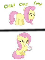 Size: 1536x2048 | Tagged: safe, alternate version, artist:blur001, artist:proponypal, fluttershy, pegasus, pony, altered, fetish, filly, handkerchief, nose blowing, small, sneezing, sneezing fetish, solo, tissue