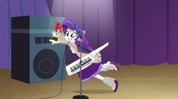 Size: 1280x714 | Tagged: safe, screencap, rarity, equestria girls, rainbow rocks, feet, keytar, magnet, microphone, musical instrument, sandals