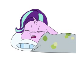 Size: 1200x900 | Tagged: safe, artist:ponetistic, starlight glimmer, pony, unicorn, blanket, majestic as fuck, pillow, sleeping, solo