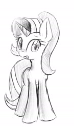 Size: 1111x1920 | Tagged: safe, artist:kawaiipony2, starlight glimmer, pony, unicorn, looking at you, monochrome, sketch, solo