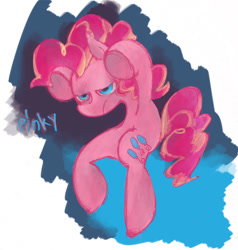 Size: 762x800 | Tagged: safe, artist:yachimata, pinkie pie, earth pony, pony, female, glare, mare, pink coat, pink mane, solo