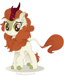 Size: 7400x8800 | Tagged: safe, artist:joemasterpencil, autumn blaze, kirin, sounds of silence, absurd resolution, cloven hooves, female, movie accurate, simple background, smiling, solo, transparent background, vector