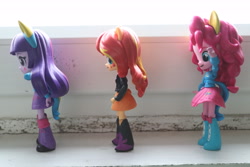 Size: 6000x4000 | Tagged: safe, artist:artofmagicpoland, pinkie pie, sunset shimmer, twilight sparkle, twilight sparkle (alicorn), alicorn, equestria girls, doll, equestria girls minis, fourth wall, irl, photo, photography, toy, xk-class end-of-the-world scenario