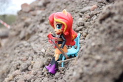 Size: 6000x4000 | Tagged: safe, artist:artofmagicpoland, sunset shimmer, equestria girls, chair, doll, equestria girls minis, eqventures of the minis, guitar, rocker, solo, toy