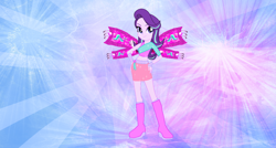 Size: 1200x641 | Tagged: safe, artist:gouhlsrule, artist:user15432, starlight glimmer, equestria girls, alternate hairstyle, believix, boots, clothes, crossover, cutie mark, fairy, fairy wings, fingerless gloves, gloves, hairstyle, hasbro, hasbro studios, high heel boots, high heels, pink wings, rainbow s.r.l, shoes, winged humanization, wings, winx club