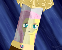 Size: 500x400 | Tagged: safe, artist:m_d_quill, fluttershy, pegasus, pony, mulan, solo, sword, tumblr