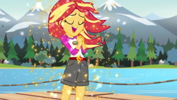 Size: 1920x1080 | Tagged: safe, screencap, sunset shimmer, equestria girls, legend of everfree, camp everfree, embrace the magic, singing, solo