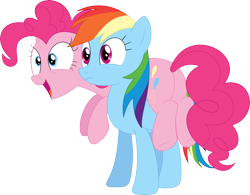 Size: 3586x2800 | Tagged: safe, artist:porygon2z, derpibooru import, pinkie pie, rainbow dash, earth pony, pegasus, pony, the super speedy cider squeezy 6000, simple background, transparent background, vector