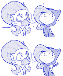 Size: 451x548 | Tagged: safe, artist:krucification, fluttershy, blushing, clothes, flutterbat, hoodie, imminent explosion, monochrome, self ponidox, tumblr