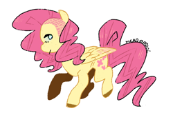 Size: 600x400 | Tagged: safe, artist:crappypasta, fluttershy, pegasus, pony, female, mare, pink mane, solo, yellow coat