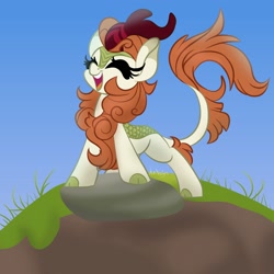 Size: 2000x2000 | Tagged: safe, artist:jen-neigh, autumn blaze, kirin, sounds of silence, awwtumn blaze, cute, solo