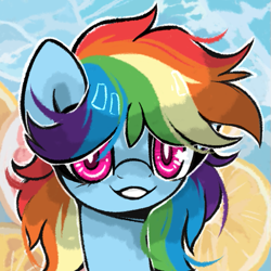 Size: 537x537 | Tagged: safe, artist:xsidera, derpibooru import, rainbow dash, pegasus, pony, bust, cute, dashabetes, happy, portrait, sketch, smiling, solo, stars