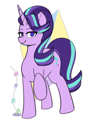 Size: 1103x1407 | Tagged: safe, artist:puetsua, starlight glimmer, pony, unicorn, female, kite, looking at you, mare, raised hoof, smiling, smug, solo