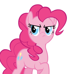 Size: 455x468 | Tagged: safe, artist:themightyshizam, pinkie pie, earth pony, pony, angry, frown, raised hoof, solo