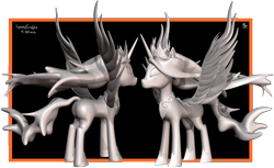 Size: 1603x983 | Tagged: safe, artist:sampodre, princess celestia, alicorn, pony, 3d, sculpt, solo