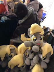 Size: 720x960 | Tagged: artist needed, safe, derpy hooves, pegasus, pony, china, china ponycon, cute, derpies, female, irl, mare, multeity, photo, plushie, unstoppable force of derp